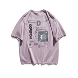 Men Tshirts Stitch Short Sleeve Summer Cartoon Animation Printing Mesh Red Men's Loose-Fitting Pure Cotton T-shirt