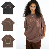 Man Tees Retro Alphabet Wash Short Sleeve T-shirt