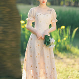 Women cottagecore Dress Sweet Dress Summer Temperament Long Skirt