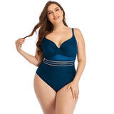 Women plus Size Swimming One-Pieces Cutout Plain Bikini