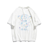 Monkey Printing Couple Half Sleeve Men's Summer Short-Sleeved T-shirt Casual Loose round Neck Hip Hop