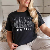 Halloween Costumes New York Printed round Neck T-shirt for Women