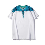 Marcelo Burlon T Shirt Fashion Brand Water Drop Color Wings Feather Short Sleeve T-shirt Loose Version Couple's Tops Men and Women Half Sleeve
