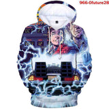 Back to the Future Costume Printed Sweater Spring and Autumn plus Velvet Full Color Hoodie Casual Top