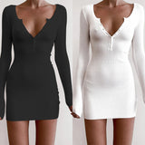 Sweater Dress Outfit With Tights 2 Piece Set Dress Sexy Slit Slim Long Sleeve Sweater Women