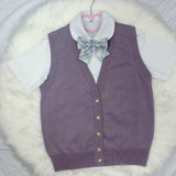 Gothic Lolita Harajuku Style Clothing Qiule Knitted Cardigan Solid Color Vest Thin