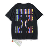 Off White Ow Cotton Unisex Fashionable Tshirt Casual Arrow Print Owt