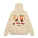 Present Hoodie Rose Skull Distressed Hooded Sweater for Men