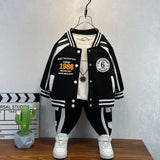 Toddler Boys Jackets Boys' Baseball Jacket Suit Two-Piece Set