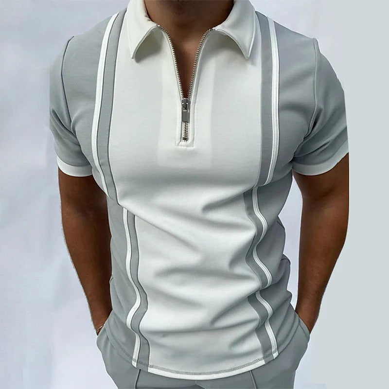 Polo Shirts Spring and Summer Men's Polo Shirt Color Matching T-shirt