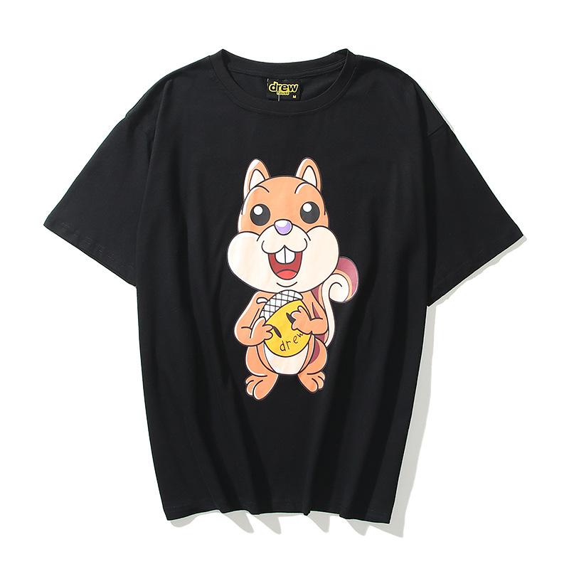 Justin Bieber Drew House Men Women Cotton Top T Shirt Summer Style Women Streetwear Summer Squirrel Short Sleeve Tshirt Men and Women