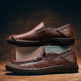 Loafers for Men Autumn Men Outdoor Casual Shoes First Layer Cowhide Middle-Aged and Elderly People's Shoes