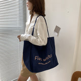 The Teacher Tote Idle Style Shoulder Bag Large Capacity Simple Leisure Bag Canvas Bag Artistic Fashion Women's Bag
