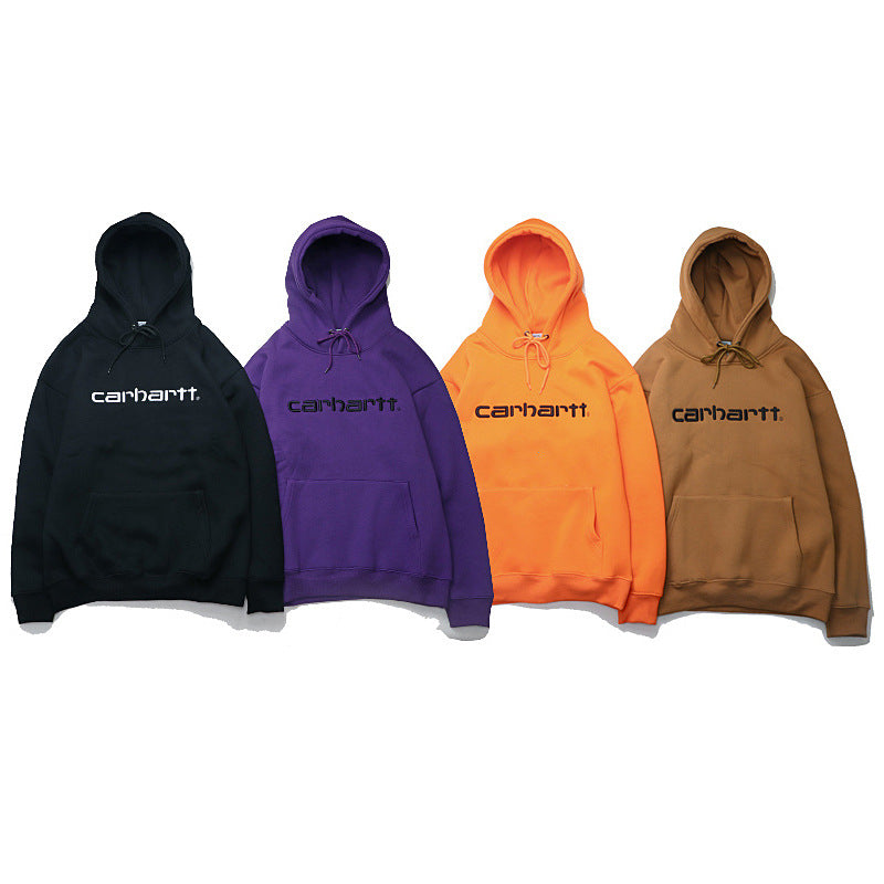 Slogan Graphic Hoodie Hip Hop Skateboarding Workwear Simple Letter Three-Dimensional Embroidered Hoodie Hoodie