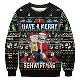 Black Christmas Sweater Christmas round Neck Spring and Autumn Warm Hoodie Casual
