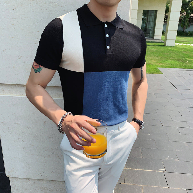 Men Polo Shirts Slim Fit Fashion Polo Collar T-shirt