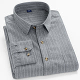 Mens Flannel Jacket Brushed Shirt Men's Casual Flannel Striped Colorful String Solid Color Cardigan Lapel Shirt
