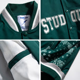 Letterman Jacket Outfit Senior Jackets Varsity Baseball Coat Stitching Letter Embroidery Casual Top