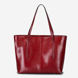 The Teacher Tote Simple Leather Women Bag Vintage Tote Bag Cowhide Portable Shoulder Crossbody Bag