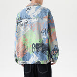 Spray Painted Jacket Autumn Men's Loose Fashion Denim Jacket