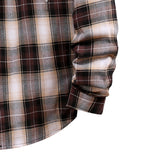 Mens Flannel Jacket with Hoodie Long Sleeve Plaid Shirt Couple Teenagers Casual Loose-Fitting Hoodie Color Matching Shirt