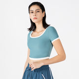 Moisture Wicking Shirts Summer Sports Short Sleeve Women round Neck T Top Women