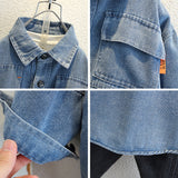 Toddler Boys Sweater Children's Clothing Boys Autumn Clothing Denim Shirt