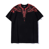Marcelo Burlon T Shirt Feather Wings Printing Short Sleeve T-shirt Men and Women Couple Loose Harajuku Style Leisure Half Sleeve