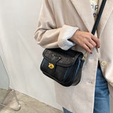 The Teacher Tote Houndstooth Commuter Small Square Bag Women's Bag Underarm Bag Shoulder Bag Messenger Bag