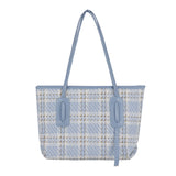 The Teacher Tote Check Pattern Bag Women's Summer Bag Large Capacity Versatile One Shoulder Tote Bag