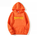 Thrasher Hoodie Men Brushed Hoody Solid Color Hoodie