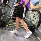 Summer Men Shorts Slim-Fit Striped Casual Pants Straight Sports Pants
