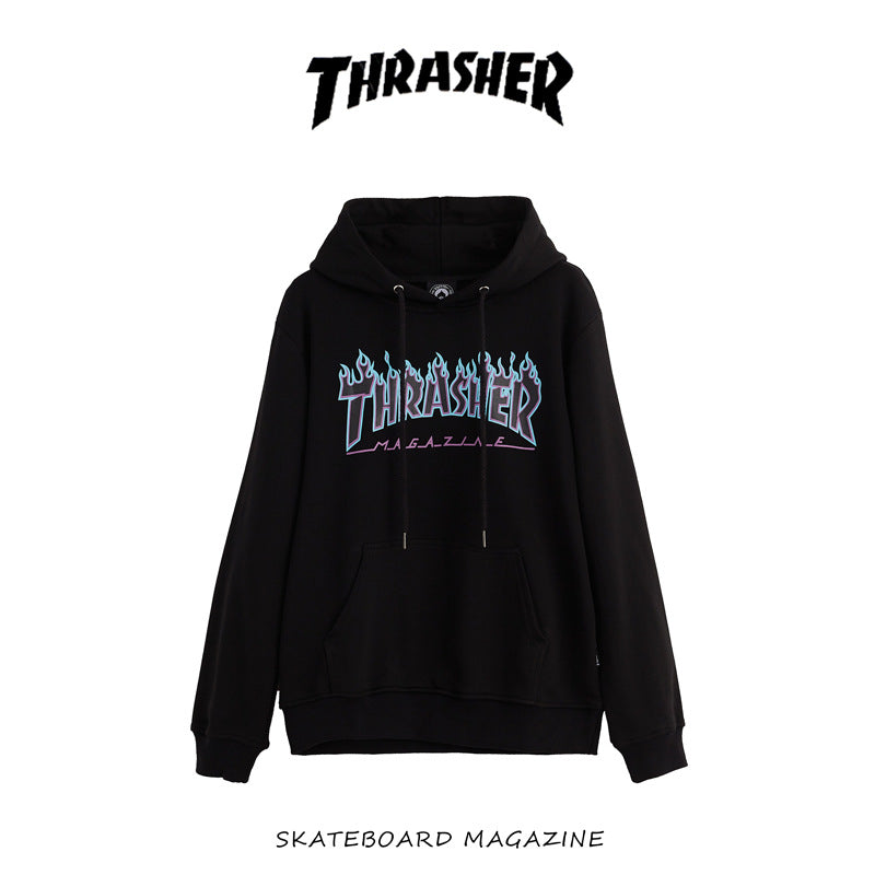 Thrasher Hoodie Autumn and Winter Flame Sweater