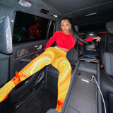 Jumpsuits Summer Women's Clothing Mesh Floral Print See-through Skinny Hip Raise Sports Leggings