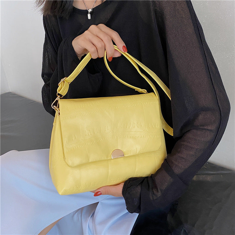 The Teacher Tote Spring and Summer Leisure Women's Bag Solid Color Fashion Simple Shoulder Crossbody Small Square Bag