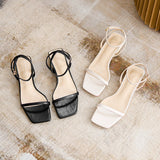 Nude Wide Fit Block Heels Chunky Heel Sandals