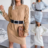 Sweater Dress Outfit With Tights 2 Piece Set Woolen Skirt Knitted Dress Women's Dress