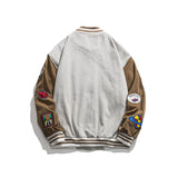 Letterman Jacket Outfit Senior Jackets Varsity Baseball Coat Vintage Baseball Uniform Jacket Men's Loose Street Jacket