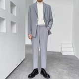 Seersucker Suit Loose Suit Two-Piece Set