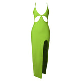 Women Bodycon Dress Spring and Summer Evening Dress Fluorescent Color Sexy Suspender Dress