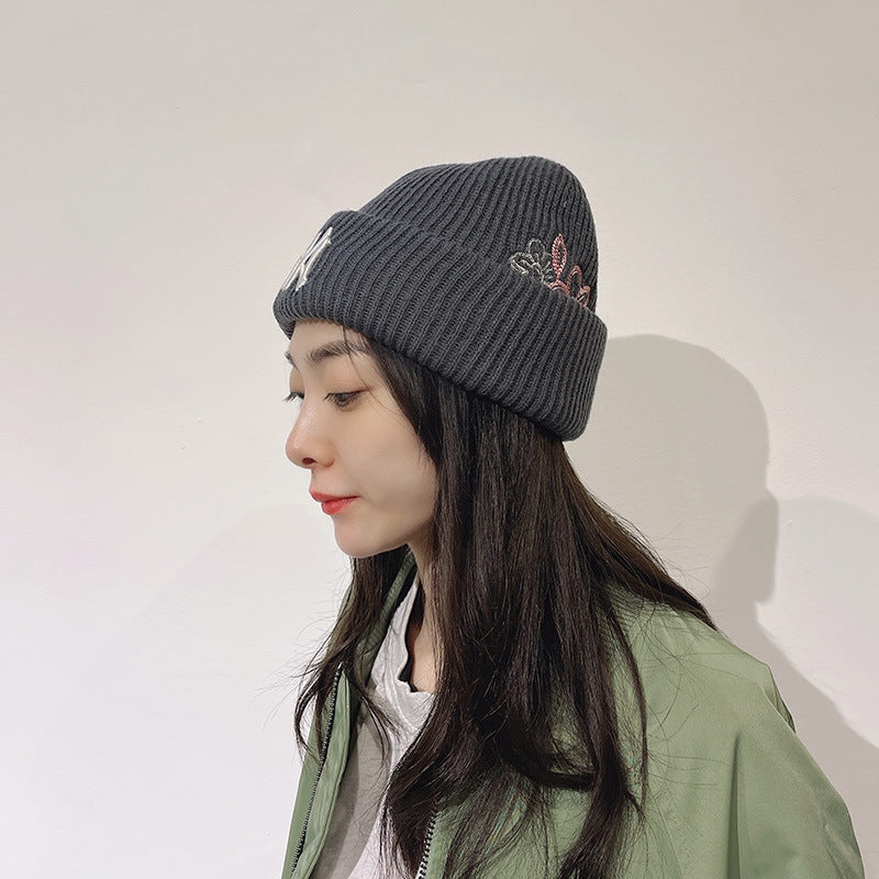 Yankee and Dogers Winter Hat Autumn Woolen Cap Men and Women Embroidery Knitted Hat