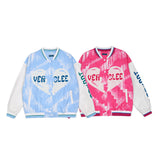 Letterman Jacket Outfit Senior Jackets Varsity Baseball Coat Men's PU Leather Sleeve Stitching Loose Stand-up Collar Jacket