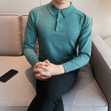 Men Polo Shirts Lapel Knitwear T-shirt