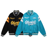Letterman Jacket Outfit Senior Jackets Varsity Baseball Coat Printed Baseball Uniform Men's Jacket Loose Color Matching Coat