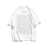 Men's T-shirt Printed Short-Sleeved T-shirt with Letters on the Back Men's Fashionable Loose Summer Top Tee