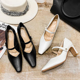 Nude Wide Fit Block Heels Mary Jane Shoes