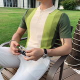 Men Polo Shirts Short Sleeve Lapel T-shirt
