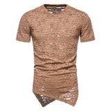 Transparent Shirt for Men Punk V-neck Short Sleeve Bottoming T-shirt