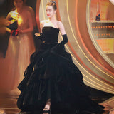 The Great Gatsby Dress Attire Black Long Dress Tube Top Evening Gown