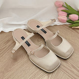 Nude Pumps Block Heel